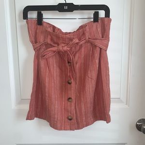 Peach white stripped skirt